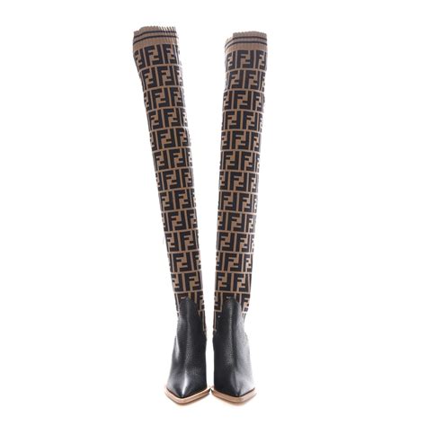 fendi combat boots used|fendi thigh high sock boots.